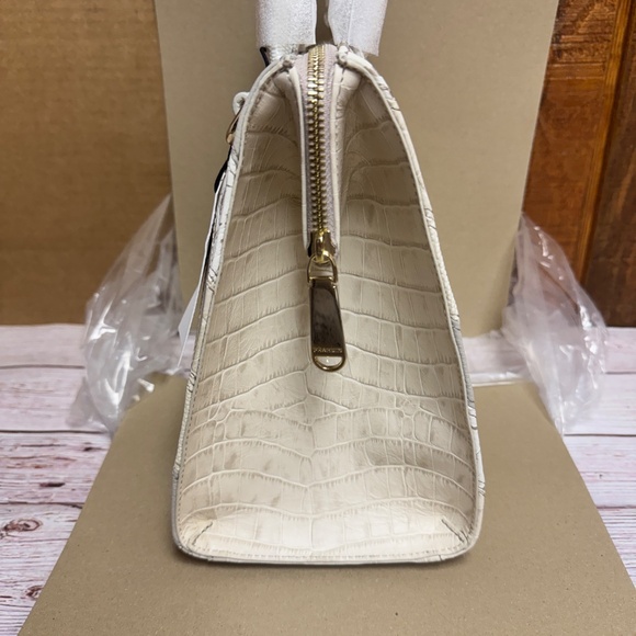Brahmin Small Caroline Leather Satchel - Ivory Flashback - Picture 3 of 8